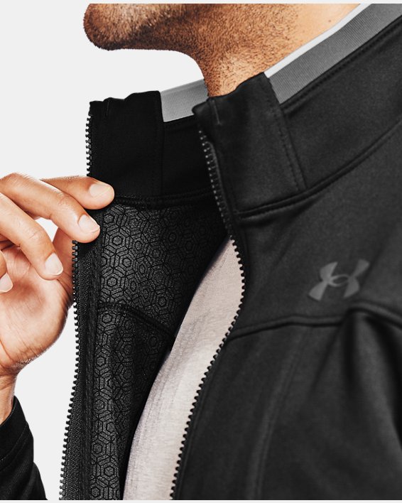 Men's UA RUSH™ Knit Track Jacket, Black, pdpMainDesktop image number 3